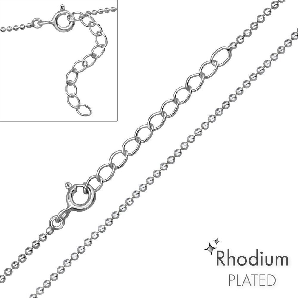 Rhodium Plated Ball Chain Necklace | Layering Chain